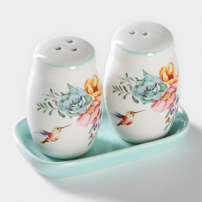 Набор для специй Доляна «Пташка», 2 предмета: солонка, перечница, 130 мл Набор для специй Доляна «Пташка», 2 предмета: солонка, перечница, 130 мл