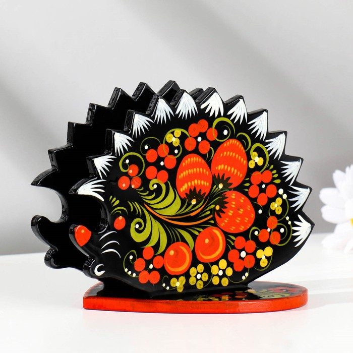 Салфетница «Ежик», 13х10 см, хохлома Салфетница «Ежик», 13х10 см, хохлома