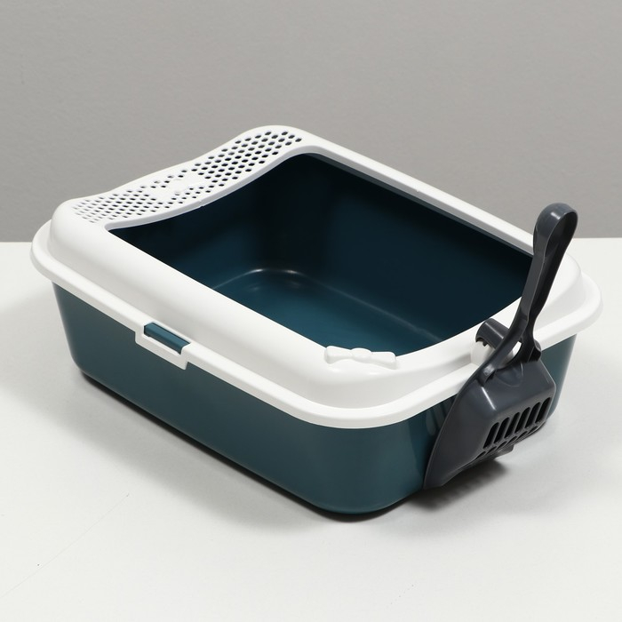 Туалет Сима с бортом + совок-микс 30 х 39 х 13,5 см серый FIX Туалет Сима с бортом + совок-микс 30 х 39 х 13,5 см серый FIX