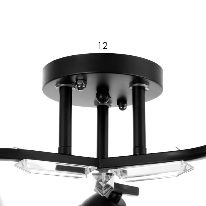 Люстра потолочная Люстра потолочная "Аррон" E27 3х40Вт черный 49х49х24см