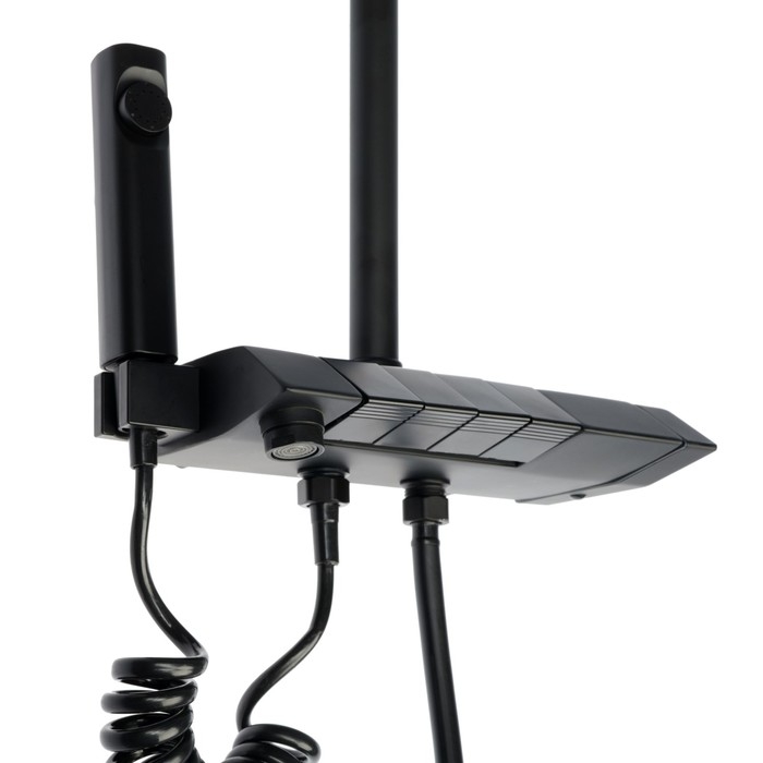 Душевая система ZEIN Z3686, верхняя и ручная лейка, ПВХ шланг, гигиенический набор, черная Душевая система ZEIN Z3686, верхняя и ручная лейка, ПВХ шланг, гигиенический набор, черная