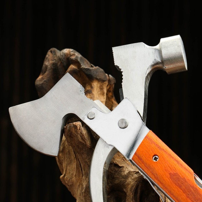 Мультитул 8в1 в чехле, рукоять дерево(топор, молоток, отвертки , ножи) Мультитул 8в1 в чехле, рукоять дерево(топор, молоток, отвертки , ножи)