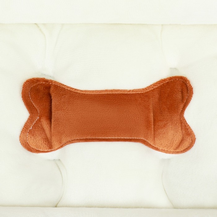 Лежанка-диван для животных  Лежанка-диван для животных "Косточка", 45 х 30 х 15, бело-коричневая