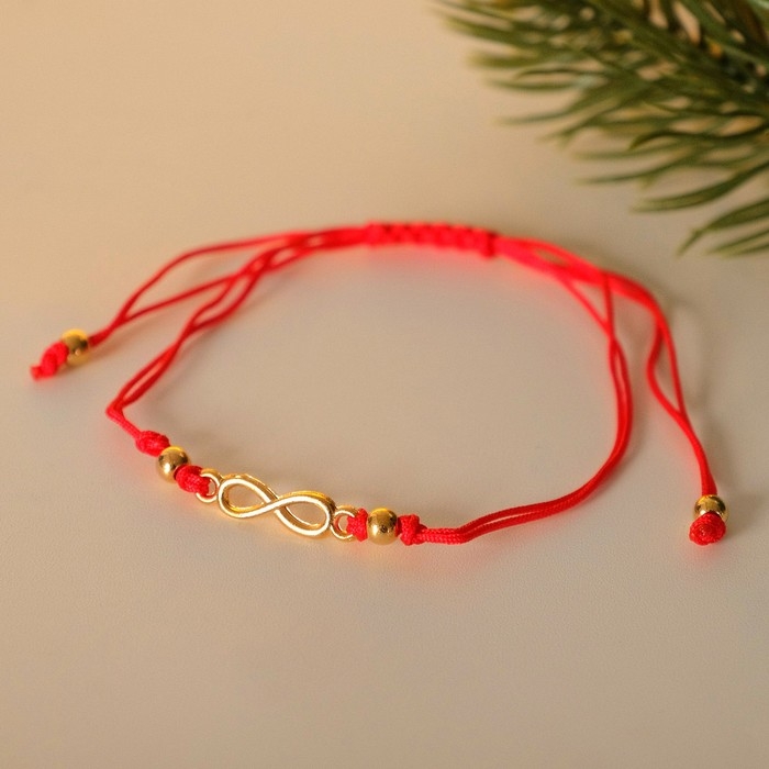 Новый год! Браслет «Новогодний» бесконечность, цвет красный с золотом Новый год! Браслет «Новогодний» бесконечность, цвет красный с золотом