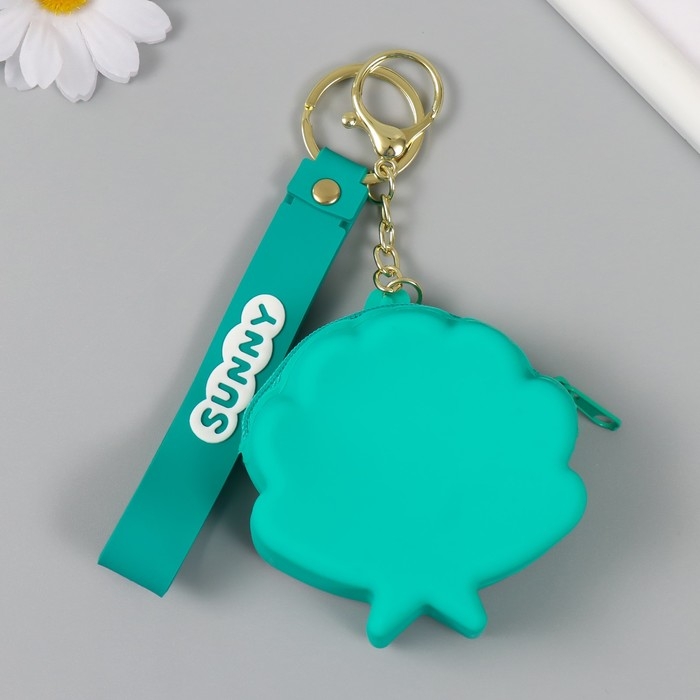 Брелок кошелёк с карабином, ремешком силикон Брелок кошелёк с карабином, ремешком силикон "Ракушка со звёздочкой" 3,2х8,2х8 см