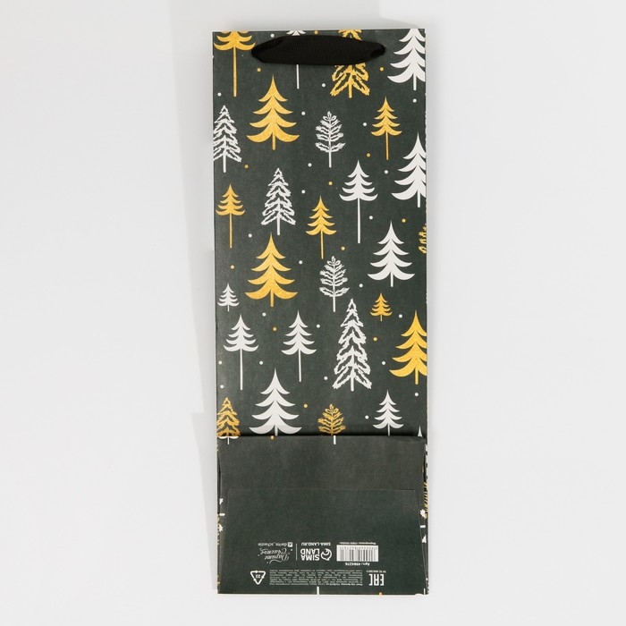 Пакет под бутылку «Ёлки», 13 х 36 х 10 см, Новый год Пакет под бутылку «Ёлки», 13 х 36 х 10 см, Новый год