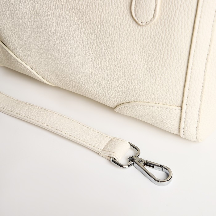 Сумка женская тоут на молнии, цвет белый