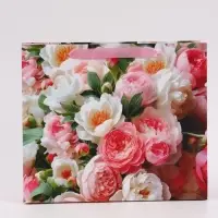Пакет подарочный &laquo;Цветы&raquo;, 30&times;25.5&times;9 см