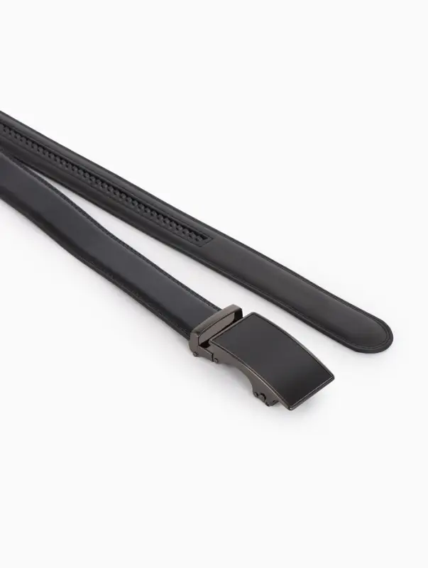 Ремень муж 07-01-03-03 Июнь2501, 3,7*0,3*140 см, Великан, мелкий флотер, пр автомат, черный   109036