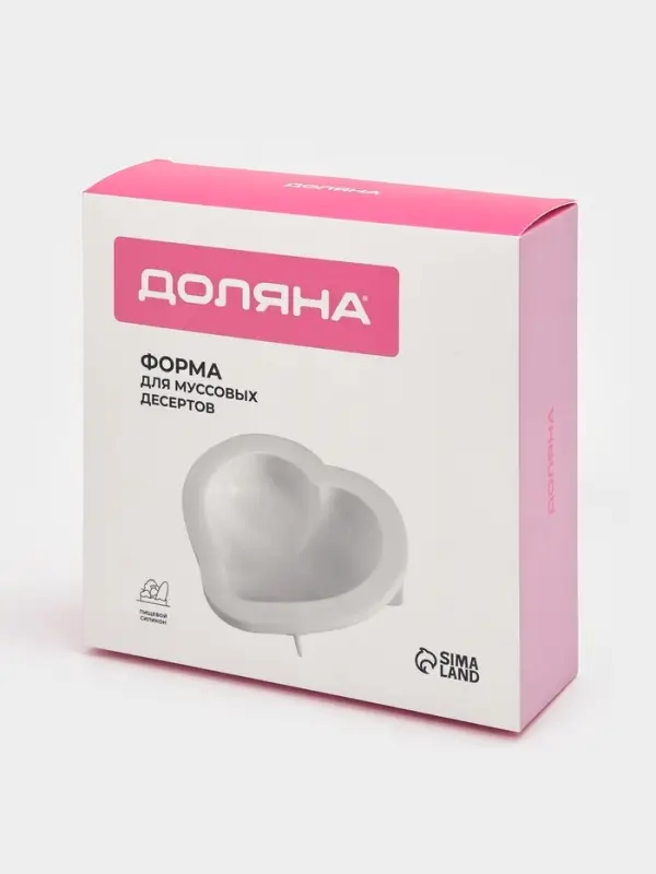 Форма для муссовых десертов и выпечки Доляна &laquo;Сердце малое&raquo;, силикон, 17.5&times;4.7 см, белая