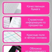 Предметная тетрадь по английскому языку Calligrata TOP &laquo;Абстракция&raquo;, 48 листов, в клетку, со справочным материалом, обложка из мелованного картона