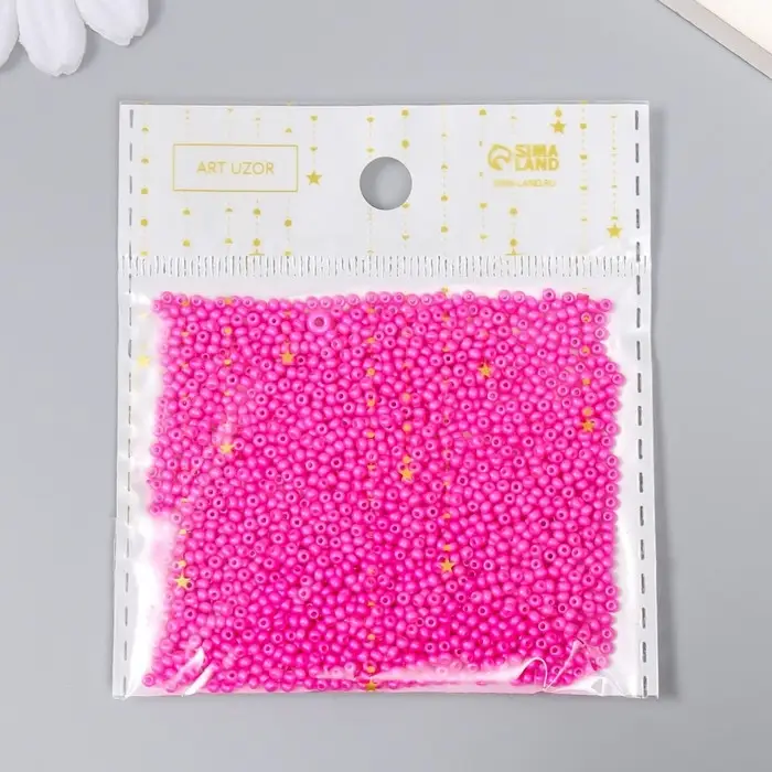 Бисер стекло 12/0  Бисер стекло 12/0 "Неоново-розовый" 15 гр