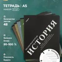 Тетради предметные 12 шт. 48 листов, справочная информация, 60 г