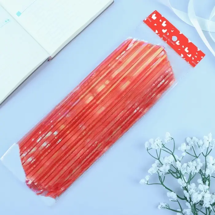 Подарочный бант - шар №10 &laquo;Полоски&raquo;, красный, для упаковки подарков