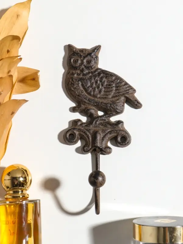 Крючок настенный &laquo;Сова на ветке&raquo;, ключница декоративная, чугун, 8&times;18&times;6 см