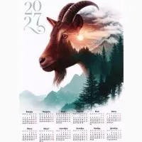 Календарь 2027, настенный, А2 &laquo;Козел и лес&raquo;