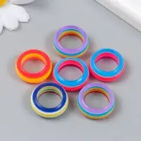 Бусина для творчества пластик «Радужное кольцо», 1×2.4×2.4 см, МИКС Бусина для творчества пластик «Радужное кольцо», 1×2.4×2.4 см, МИКС