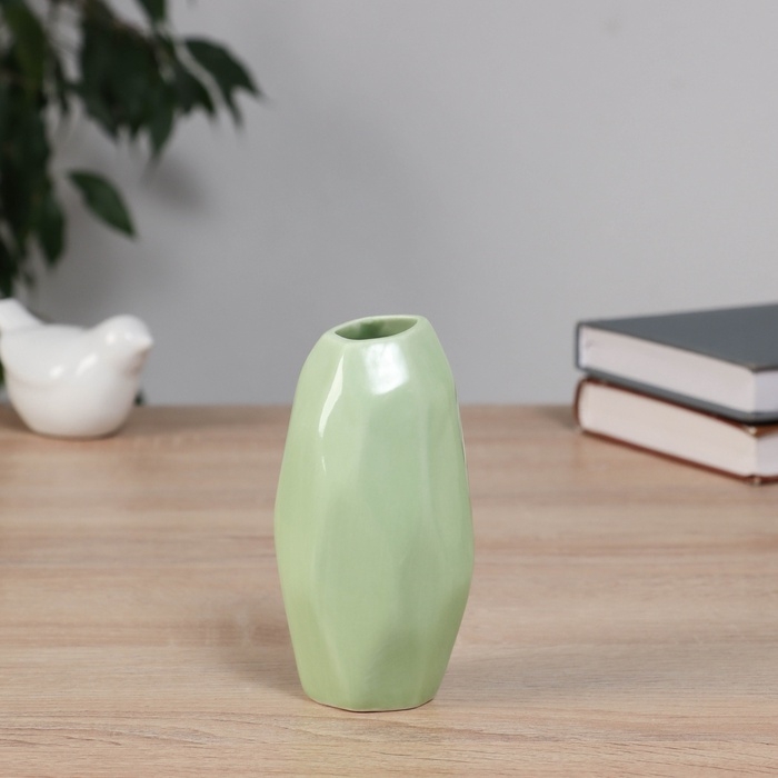 Ваза керамика настольная Ваза керамика настольная "Авиталь галант" 12,5х5 см, зелёный