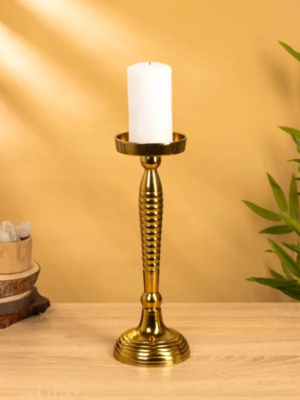 Подсвечник "Силуэт" 13х13х36 см, алюминий, цв. золото