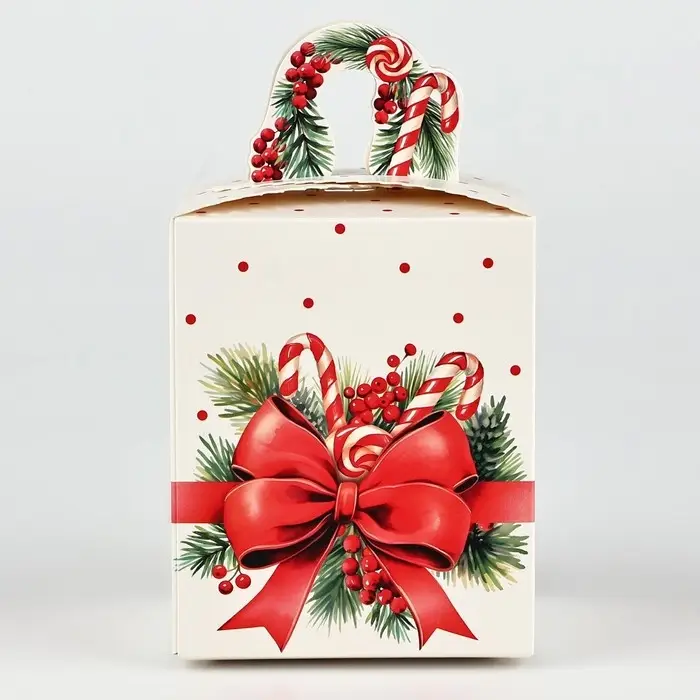 Коробка новогодняя складная «Бант новогодний» 9 х 11 х 9 см Коробка новогодняя складная «Бант новогодний» 9 х 11 х 9 см