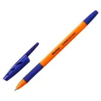 Ручка шариковая Berlingo "Tribase grip orange", 0,7 мм, грип,синяя