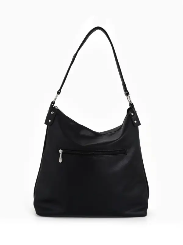 Сумка - мешок женская TEXTURA, на молнии, 32&times;11&times;32 см, чёрная