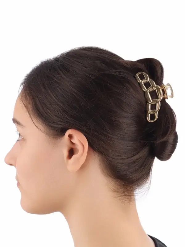 Крабик для волос &laquo;Кара&raquo;, звенья, 7 см, золотистый