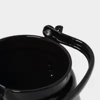 Чайник эмалированный &laquo;Чёрный мрамор&raquo;, 3.5 л, металлическая ручка