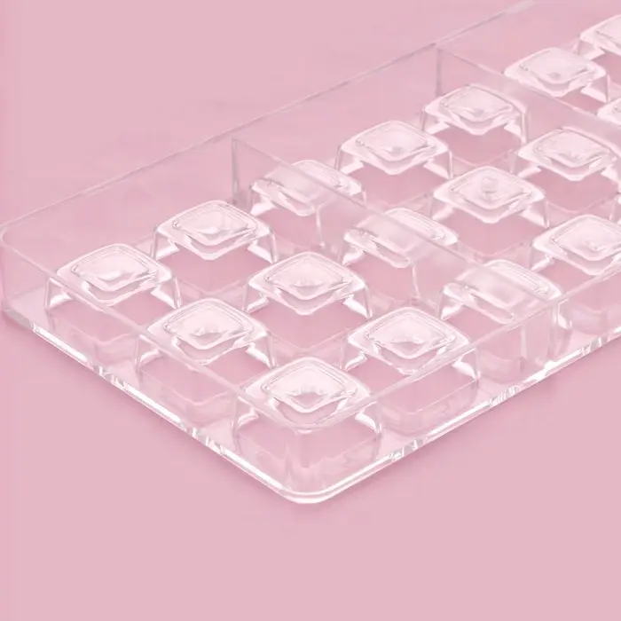 Форма для конфет и шоколада KONFINETTA &laquo;Тоффи. Квадрат&raquo;, 27.5&times;13.5&times;2.5 см, 21 ячейка 2.5&times;1.5 см, пластик, прозрачная