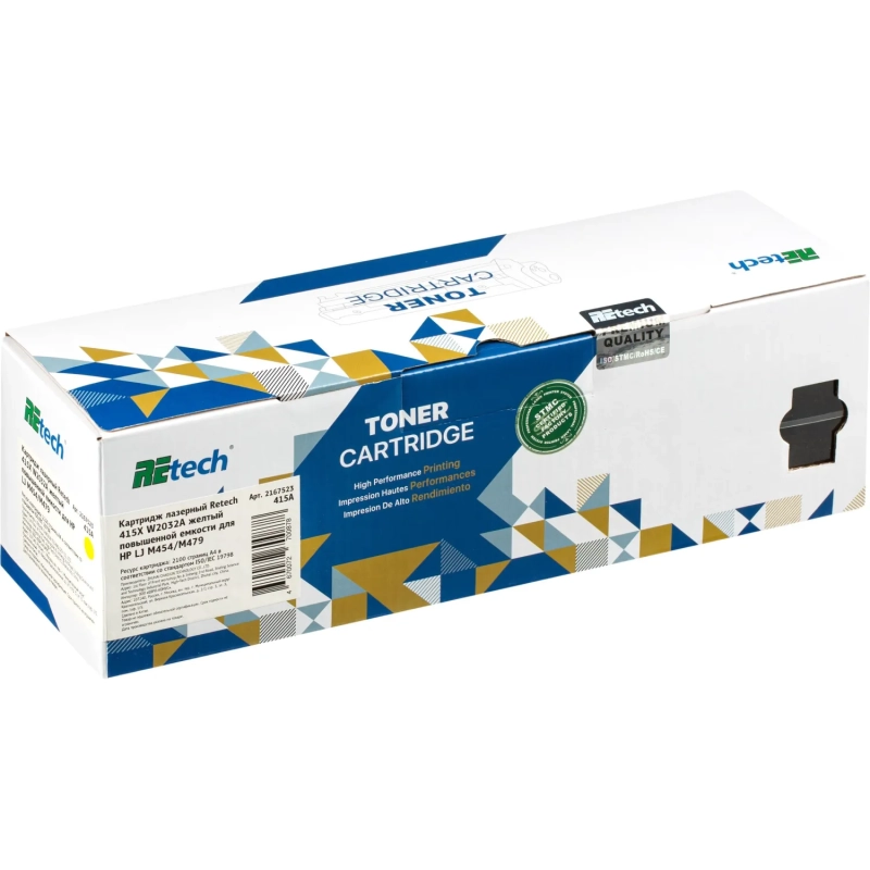 Картридж лазерный Retech 415A W2032A жел. для HP LJ M454/M479