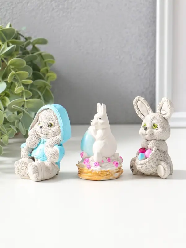 Статуэтки набор 3 шт "Милые кролики" 6х5 см