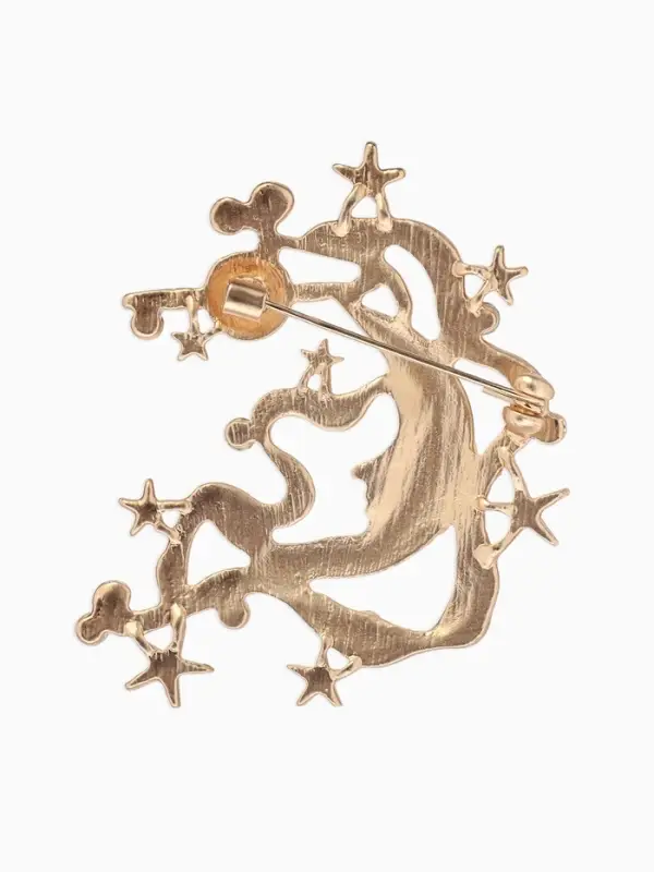 Брошь &laquo;Космос&raquo;, белая в матовом золоте