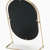 Зеркало настольное PREMIUM, металлическое, 22&times;34&times;12 см, (17.5&times;26.5 см), цвет золотой