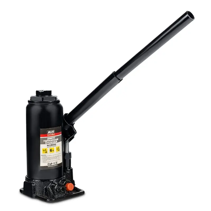 Домкрат гидравлический AVS HJ-B6000, 6т, 200-405мм. с клапаном (сумка, ремкомплект)