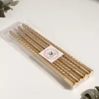 Набор свечей витых, 2.2&times;30 см, 4 шт., золотой металлик