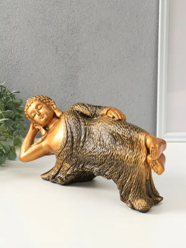 Копилка для денег &laquo;Спящий Будда&raquo;, гипс под бронзу с золотом, 17&times;36&times;15 см