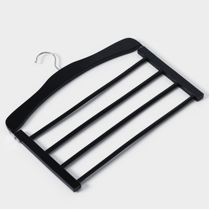 Плечики - вешалка для брюк и юбок LaDо́m Bois, 38,5×1,2×34 см, деревянная сорт А, многоуровневая, широкие плечики Плечики - вешалка для брюк и юбок LaDо́m Bois, 38,5×1,2×34 см, деревянная сорт А, многоуровневая, широкие плечики