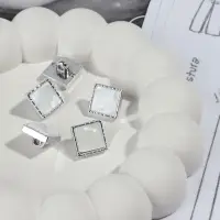 Пуговицы на ножке, пластиковые, 13&times;13 мм, набор 10 шт., цвет серебряный