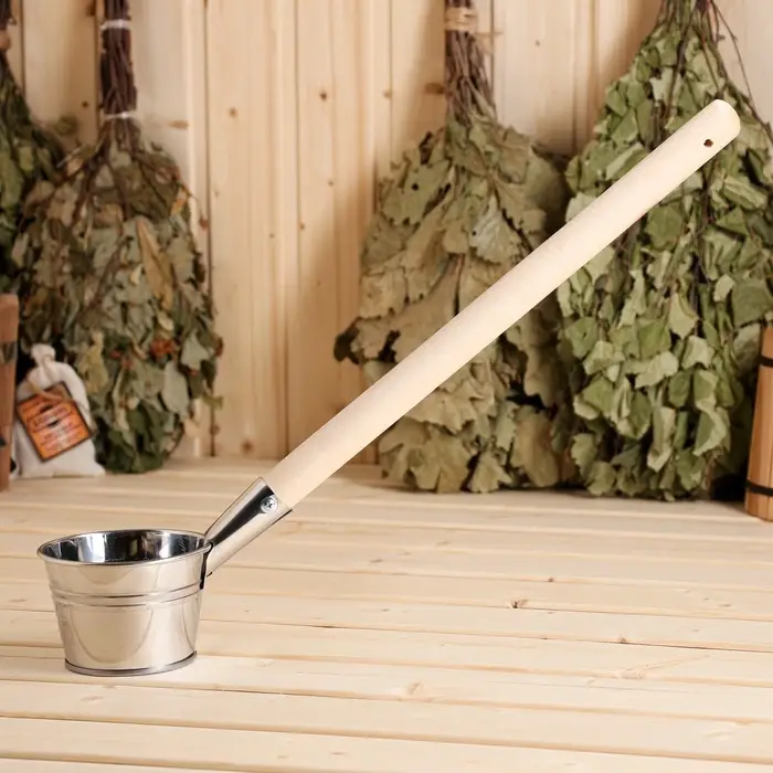 Ковш - черпак для бани и сауны &laquo;Парной&raquo;, 500 мл, нержавеющая сталь, деревянная ручка, &laquo;Добропаровъ&raquo;