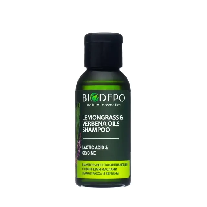 Шампунь Biodepo бессульфатный натуральный восстанавливающий с маслами лемонграсса и вербены