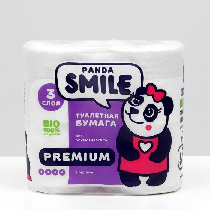 Туалетная бумага  Туалетная бумага "Панда" 3 слоя, 4 рулона