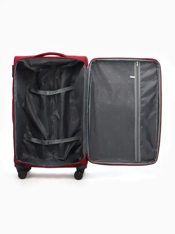 Чемодан на колёсах TEXTURA, кодовый замок, текстильный, с увеличением, 47&times;30&times;78 см, 28", красный