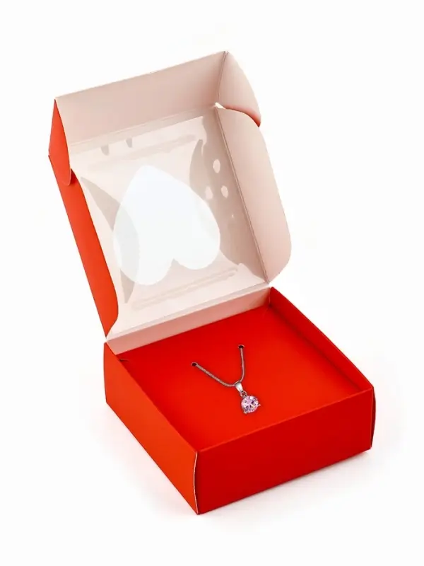 Коробка под бижутерию с окном «Сердце», 7.5 х 7.5 х 3 см Коробка под бижутерию с окном «Сердце», 7.5 х 7.5 х 3 см