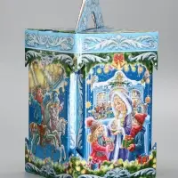Подарочная новогодняя коробка «Новогодняя карусель» 15.8×15.8×23.5 см