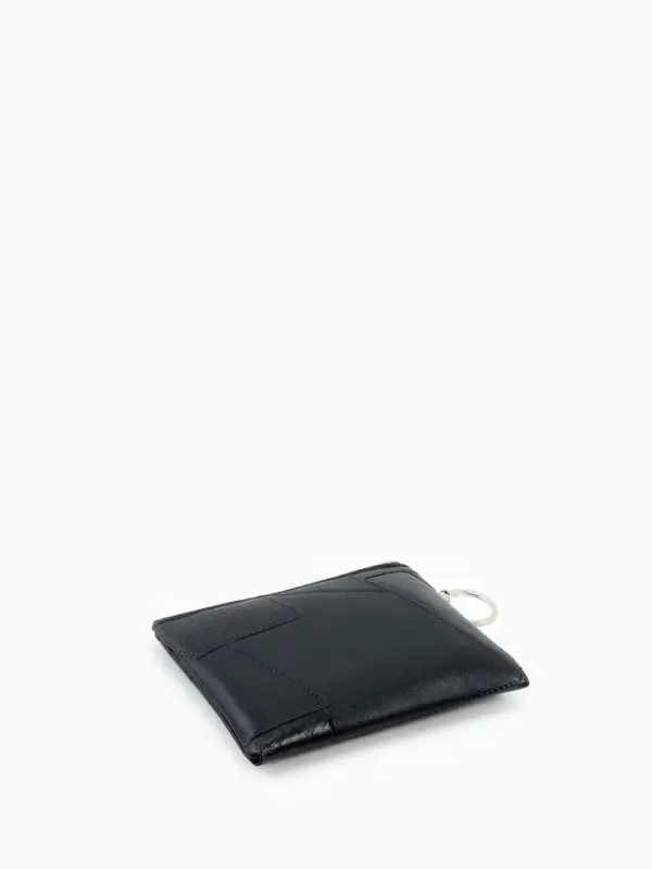 Кошелёк-монетница на молнии, однотонный, 15&times;0.5&times;11 см, чёрный