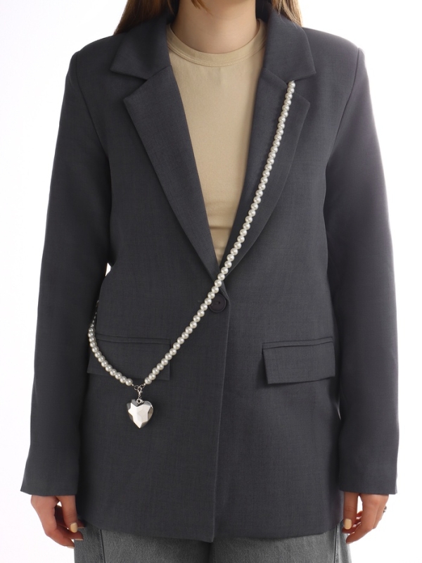 Портупея жемчужнаяс кулоном «Сердце», 129 см, белая в серебре Портупея жемчужнаяс кулоном «Сердце», 129 см, белая в серебре