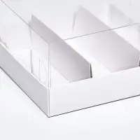 Упаковка с прозрачной крышкой под 3 эклера, белый 13.5×13.5×6 см