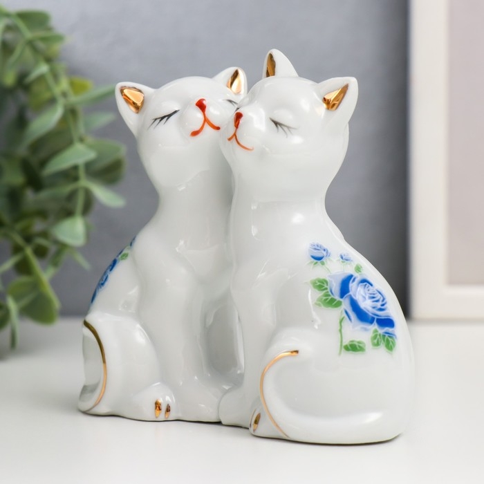 Сувенир керамика Сувенир керамика "2 котёнка в цветочек" 9,5х4,5х10,6 см