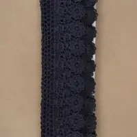 Кружево гипюровое, 60 мм, 6.8&plusmn;0.5 м, тёмно-синее