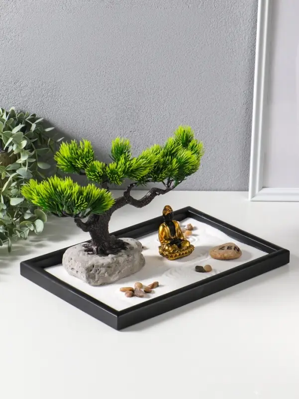 Сад Дзен "Будда у раскидистого дерева" песок+камни+аромапалочки 29,7х19,8х18 см